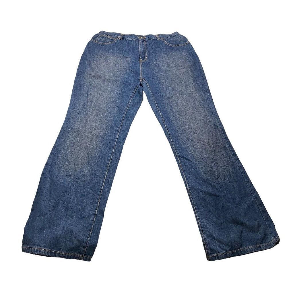 Ultimate Apparel Women Dark Wash Jeans Sz 14 NWT Flared Leg 100% Cotton Denim